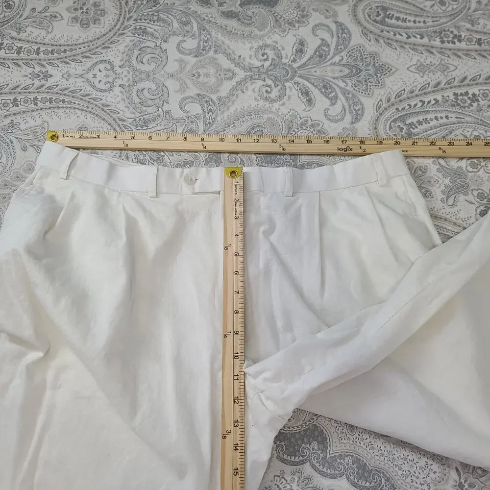 Britches by Samtex mens linen trouser 42x30 beachy resort wear vacation nautical